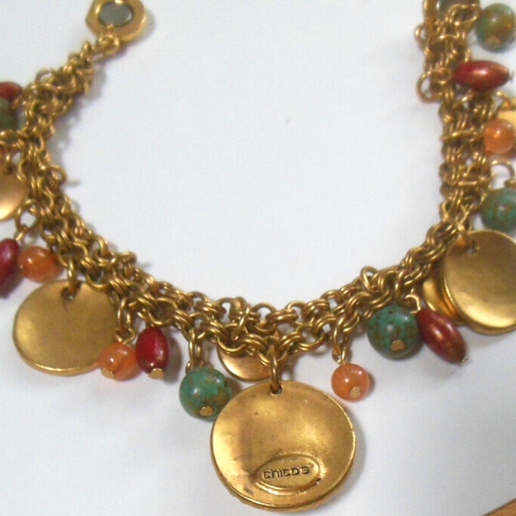 Chico's Double Strand Gold-tone Multicolor Charm Bracelet - Picture 3 of 8